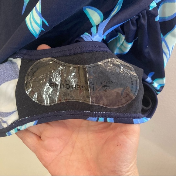 CUPSHE Sz M Tranquil Tropics Round Neckline Shirred One Piece Bathing suit NEW - Picture 13 of 13